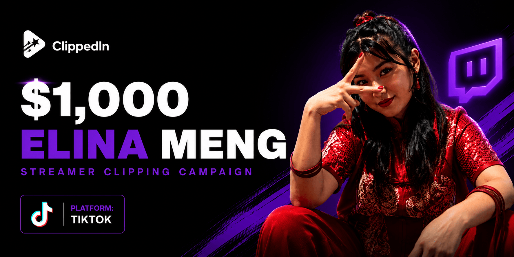 $1,000 Elina Meng Streamer Clipping Campaign